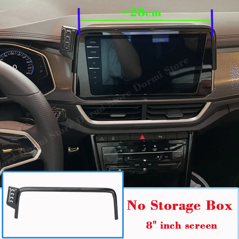 폭스바겐용 휴대폰 거치대, T-Roc Vw R-Line 2023 2024 8 인치 화면, GPS 스탠드 지지대 중력 자동차 마운트 스티커 액세서리