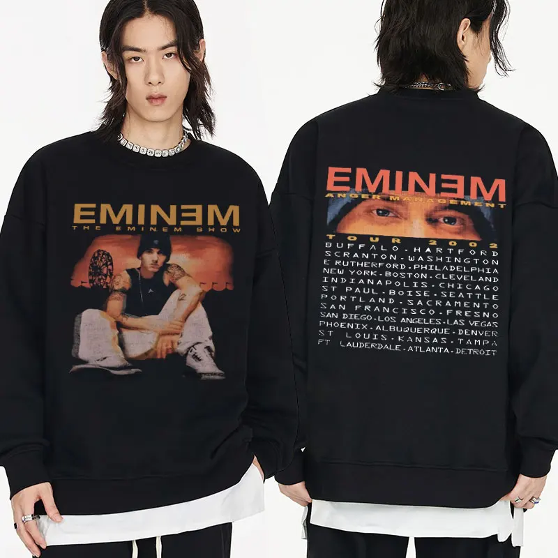 

Eminem Anger Management Tour 2002 Hoodies Vintage Harajuku Crewneck Sweatshirt Long Sleeve Tracksuit Hoodie Streetwear Pullover