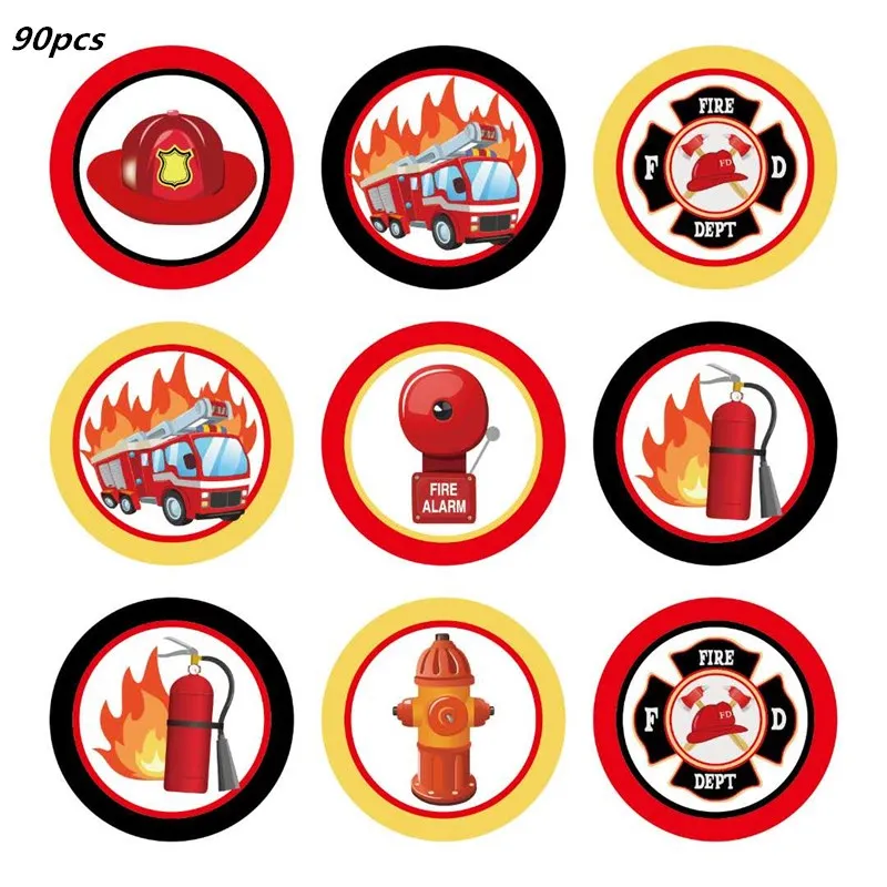 thumbnail image 1 of Globos de Sam el bombero, pancarta de camión de bomberos, adorno para tarta, decoración para fiesta de cumpleaños con temática de bomberos, suministros para baby shower, 1 of 5