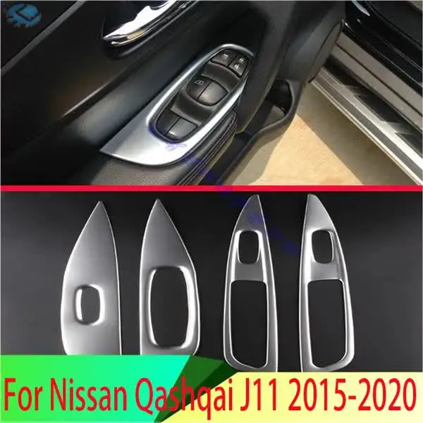 Для Nissan Qashqai J11 2015 2016 2017 2018 2019 2020 ABS хромированная крышка подлокотника двери окна
