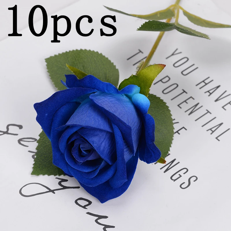 Bouquet Di 10 Rose Artificiali Rosa Con Stelo Lungo 51 Cm, Fiori Finti In Seta Per Decorazioni Matrimonio E Casa