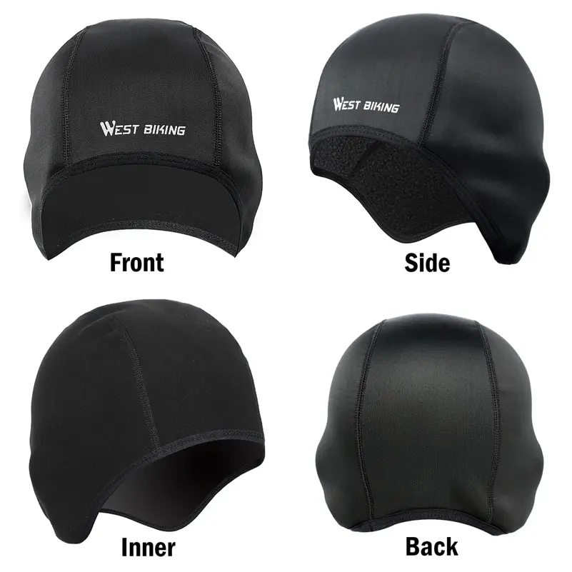 WEST BIKING Winter Cycling Cap Windproof Thermal Ski Helmet Liner Running Skiing Motorcycle Hat Men Women MTB Cycling Headwear
