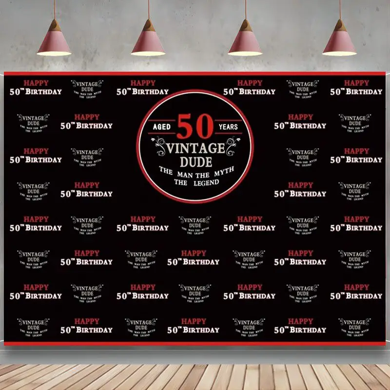 50Th Birthday Fondale For Man The Myth Photography Background Invecchiato 50 Anni Gentleman Father Fifty Party Decoration Banner
