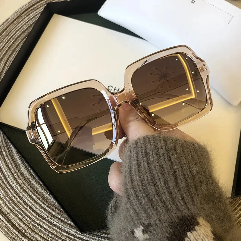 Vintage Oversize-platz Sonnenbrillen Frauen Luxus Marke Großen Rahmen Frauen Sonnenbrille Schwarz Mode Gradienten Weiblichen Gläser Oculos – Detail 10