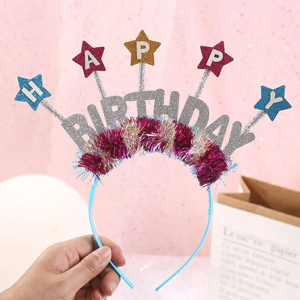 

Letter Star Birthday Party Headband Party Headwear Sequins Birthday Hair Hoop Happy Birthday Headbands Women Headdress