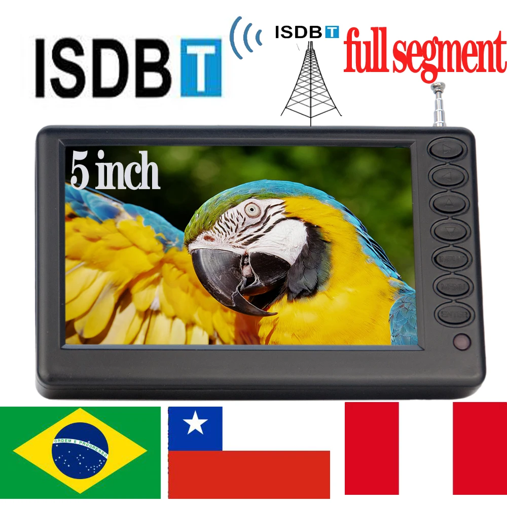 LEADSTAR 충전식 휴대용 미니 디지털 TV, 풀 세그먼트 디코더 배터리 포함, 5 인치 ISDB T DVB T2 ATSC, 포켓 TV, ISDBT D5 