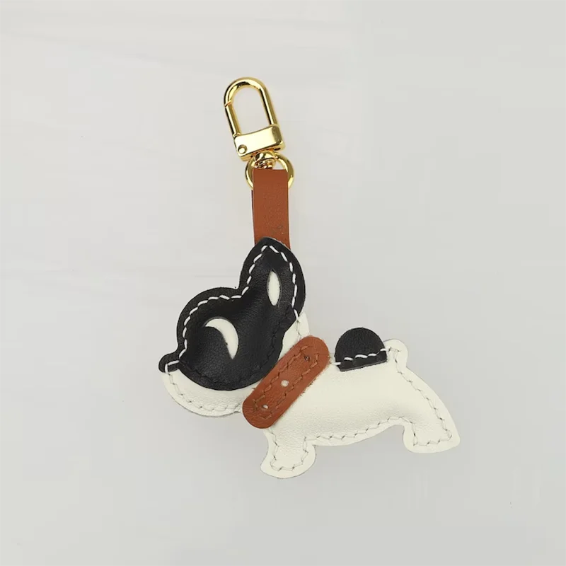 Handmade Chevre Gyzore French Bulldog bag charm,Leather bag charm,Best