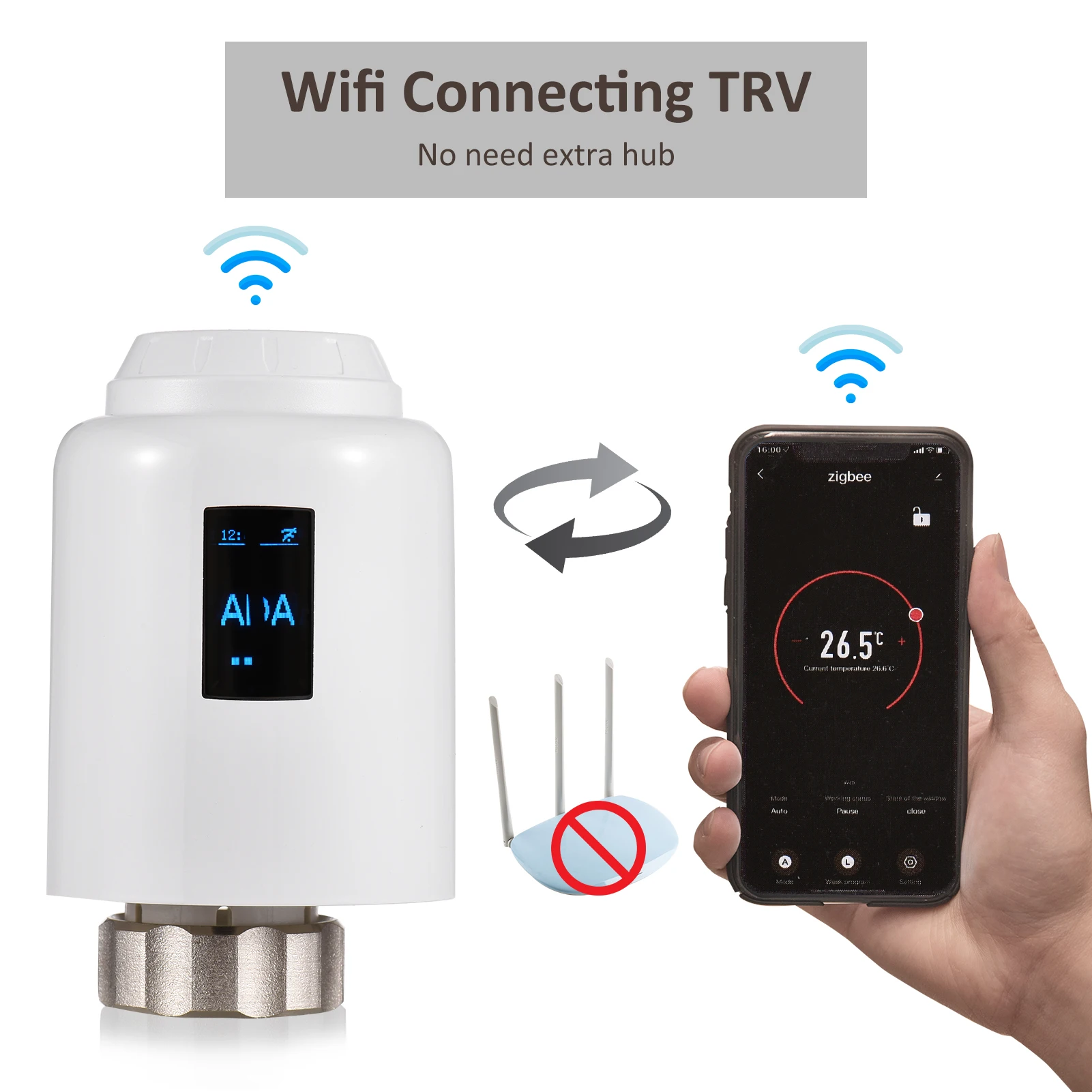 Wifi Zigbee Thermostatic Radiator Valve Programmable Smart Radiator Thermostat App Control Voice