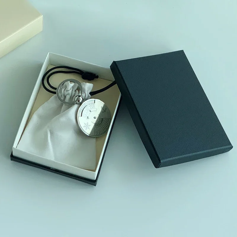 PJS Luxury MB Circular Perpetual Calendar Car Key Chain 2 Colors 316 Stainless Steel Ring High Quality Classic Keychain With Box