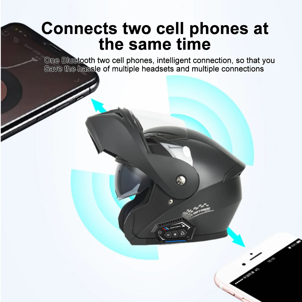 YP10 casque de moto Interphone Bluetooth 5.3 casque 300M