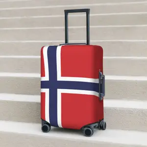 Norway Flag Suitcase Cover Fashion Stripe Cruise Trip Holiday Strectch Luggage Supplies Protection