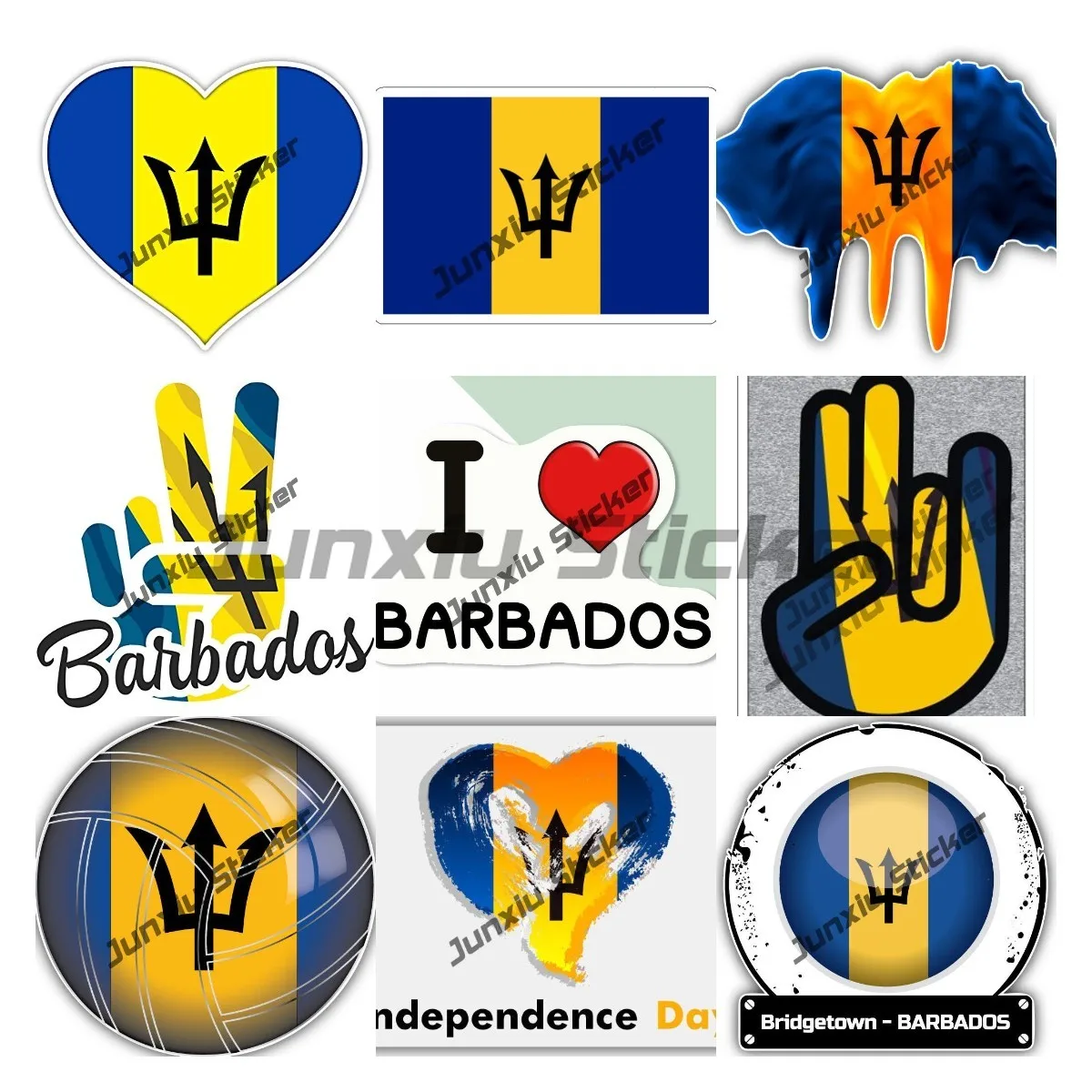 Barbados Decalcomanie Barbadian Victory Die Cut Shocker Decalcomania Colore Lester Barbados Flag Vinyl Country Bds Decalcomanie Per Veicoli Personaliz