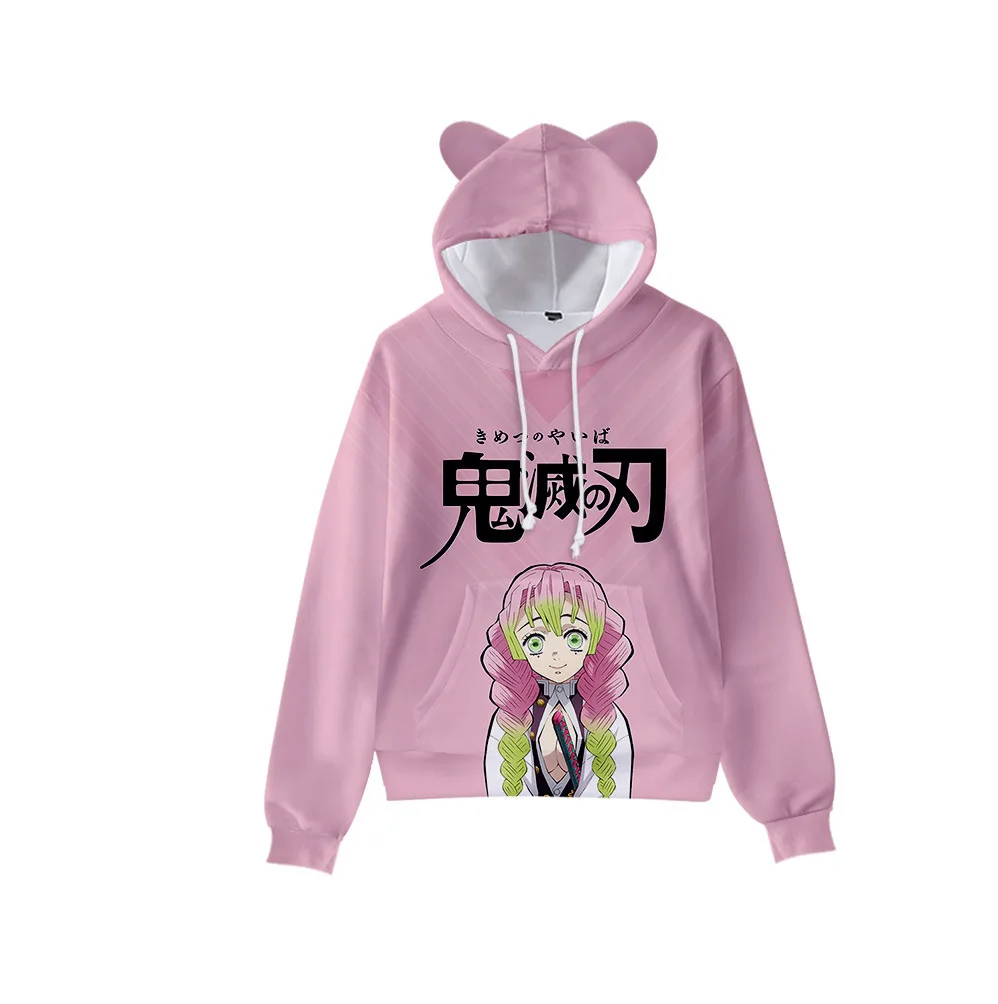 Japan Anime Demon Slayer Print Pullover Cute Cat Ears Hoodies for Men Cartoon Sweatshirt Cosplay Costume Hoodie Sweatshirts худи- S88cf8c8c69f245708c7226d7b80b4d11E