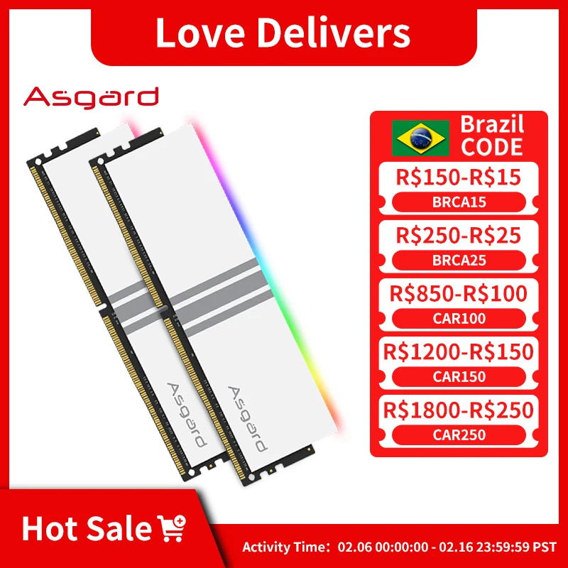 Asgard Valkyrie V5 Series Rgb Ram 8 Gbx2 16 Gbx2 3200Mhz 3600Mhz Ram Memoria Computer Desktop Ddr4 8G 16G 3200Mhz 3600Mhz Dimm Rgb