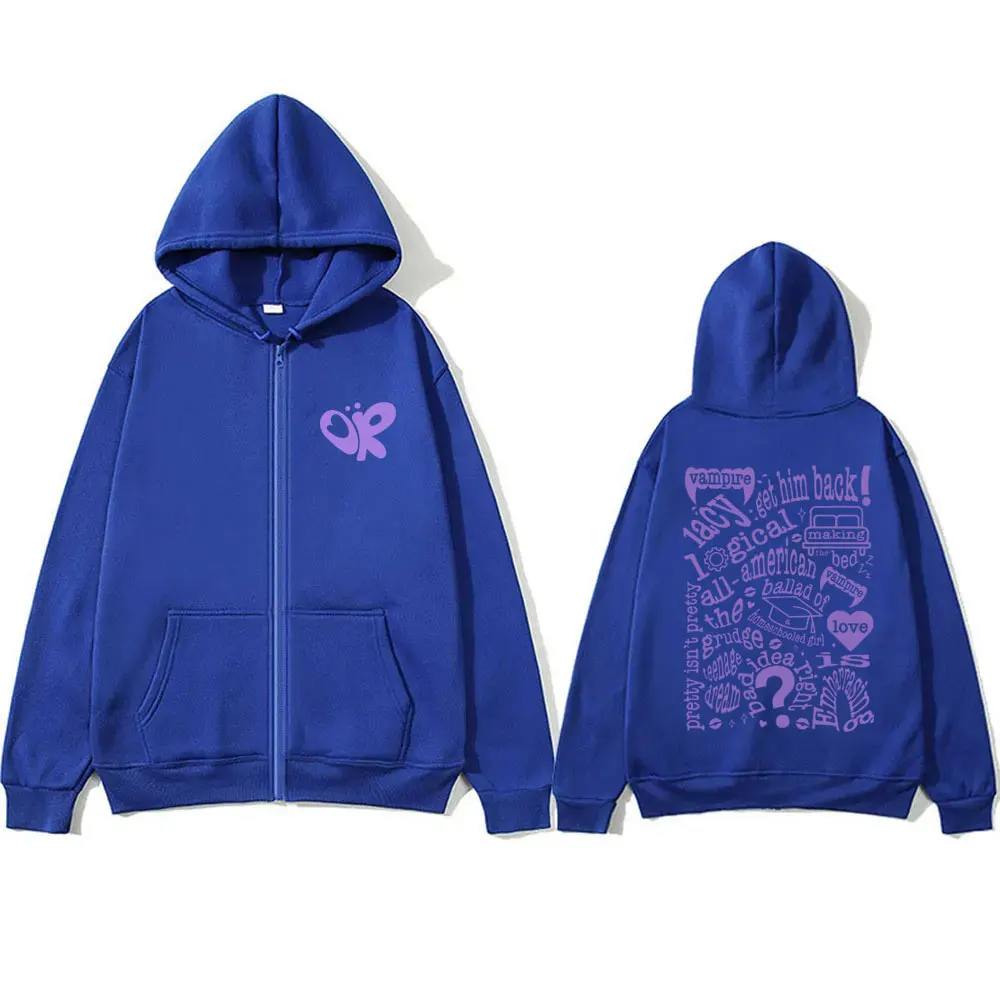 Vampire Guts 2024 World Tour Concert Zipper Hoodie Men Women Fashion Y2K Aesthetic Hoodies Unisex Fleece Oversized Zip Up Jacket