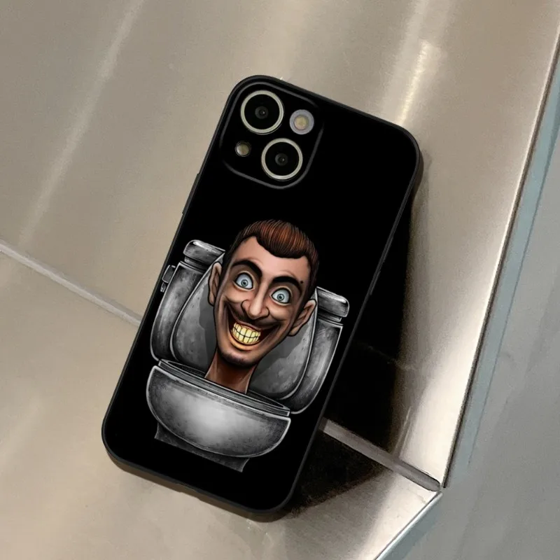 thumbnail image 1 of Skibidi-funda de teléfono para inodoro, cubierta negra para IPhone 15 14 11 12 Pro 8 7 15 Plus 13 Pro MAX XR XS MINI SE 2020, 1 of 5