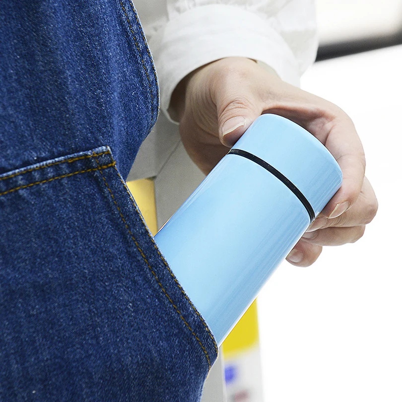 Portable 160ml Mini Pocket Cup Stainless Steel Milk Tumbler Coffee with Lid Creative Gift Cup Water Bottle Solid Color Mug