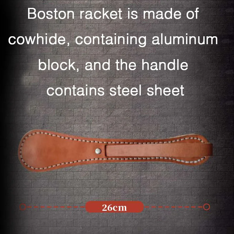 Classic Boston Leather Racket Multi-function Self-defense Cowhide Racket Contains Lead Block Portable Tactical Self-defense Tool self defense racket