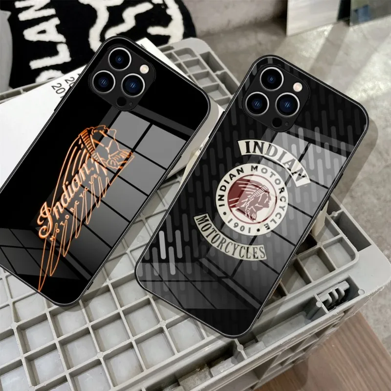 Per Iphone 15 Indian Motorcycles Phone Case Vetro Temperato Iphone 14 13 11 12 Pro 8 7 14 15 Plus 13 14 Pro Max Xr Xs Max Cover