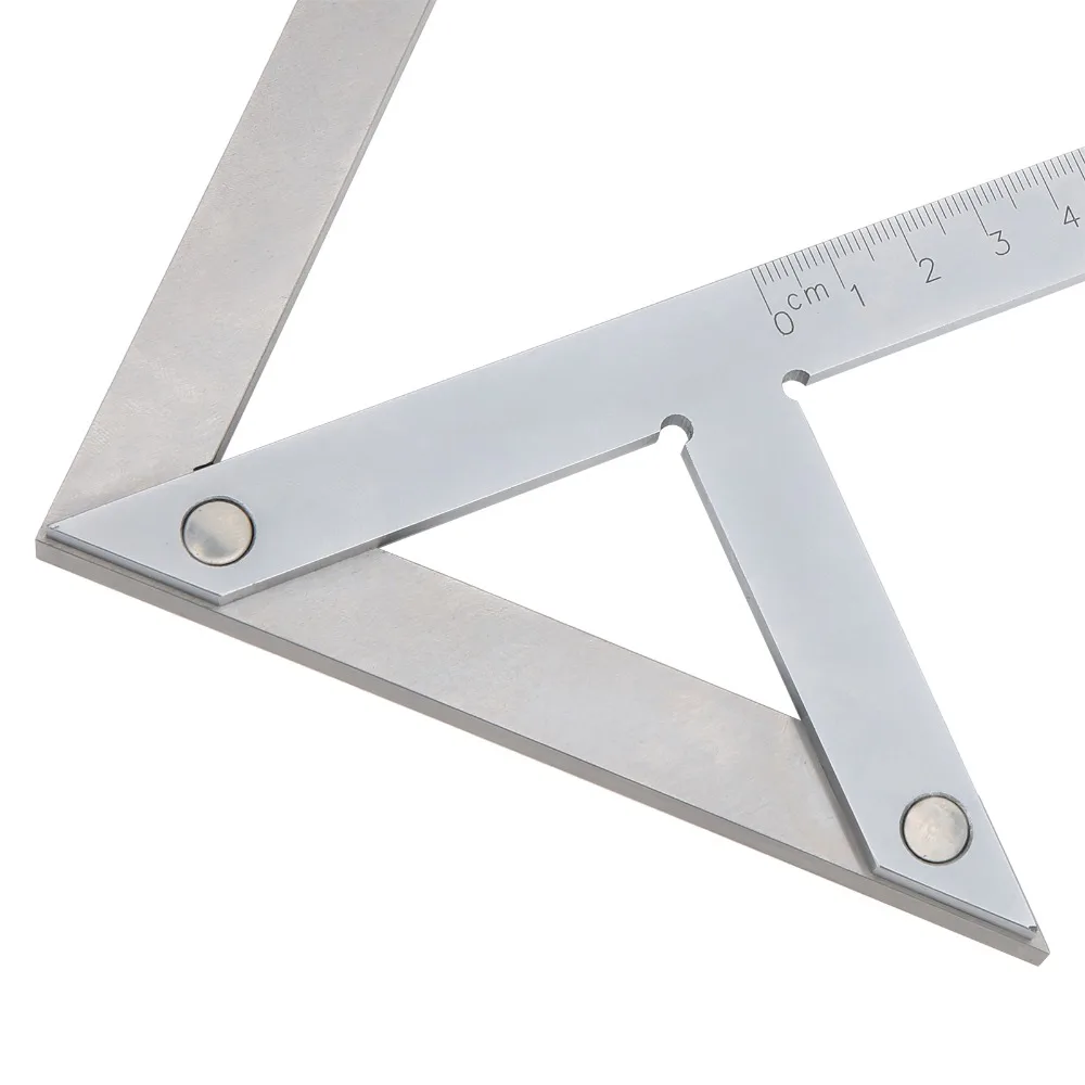 내구성이 뛰어난 탄소강 센터 앵글 게이지 150x130mm 45/90도 센터 마커 룰러 실버 앵글 센터 도구 마킹 레이아웃
