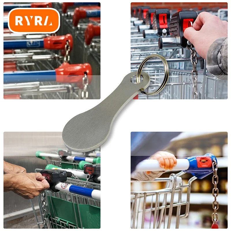 

2PCS Shopping Cart Token Key Ring Trolley Recycled Alloy Key Chain Accessories Keychain Charms Metal Keychains Carts Coin Holder