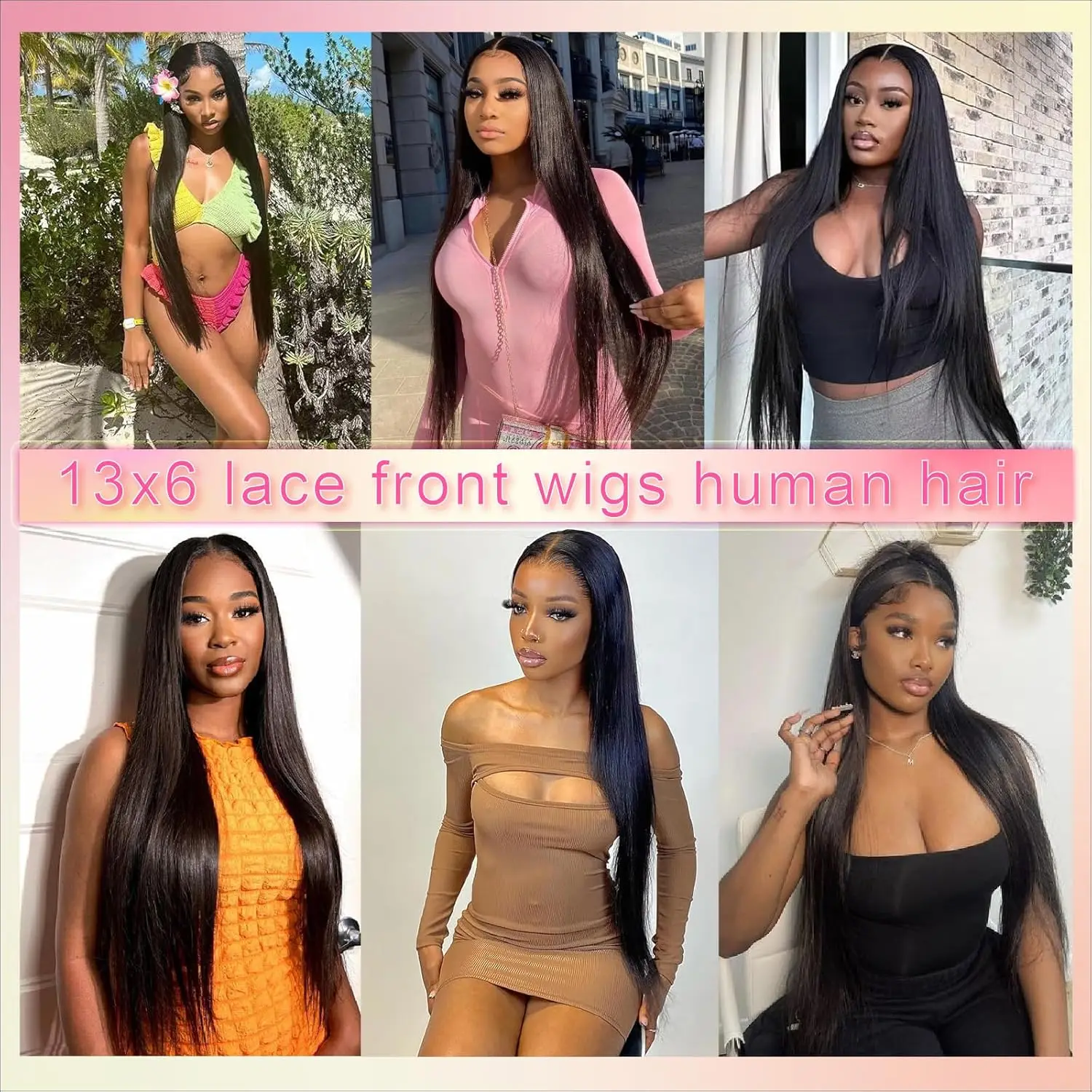 30 Inch 13x6 Straight Lace Front Wigs Human Hair 200% Density HD Lace Front Wigs Human Hair Pre Plucked Glueless Straight Wig
