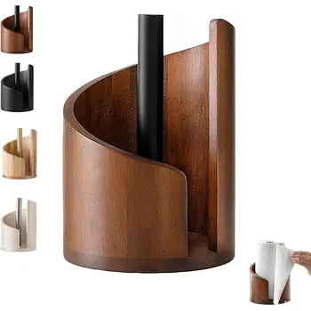 Large Capacity Wooden Paper Towel Holder 1