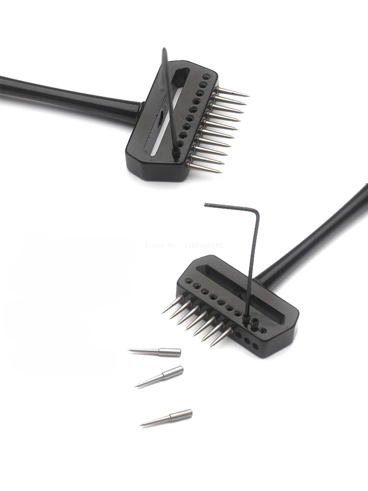 2Teeth/5 Teeth/10 Teeth Replaceable Head Hand Stitching Line Hole Punching Tool DIY Leather Bag/watchband Auxiliary Sewing Tool