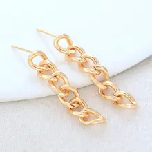  6*35MM 14K Gold Color Plated Brass Chains Stud Earrings High Quality Diy DIY Jewelry Making Finding Accessories 