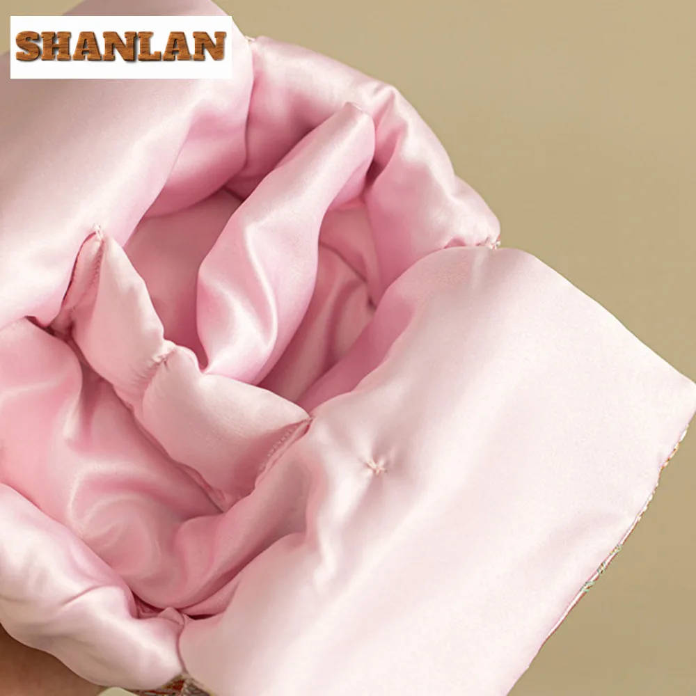 Pomegranate Flower Persimmon Bag Cotton And Linen Tea Storage Bag Luxury Tea Cozy For Teapot Hand Teaware Ceremony Crafts