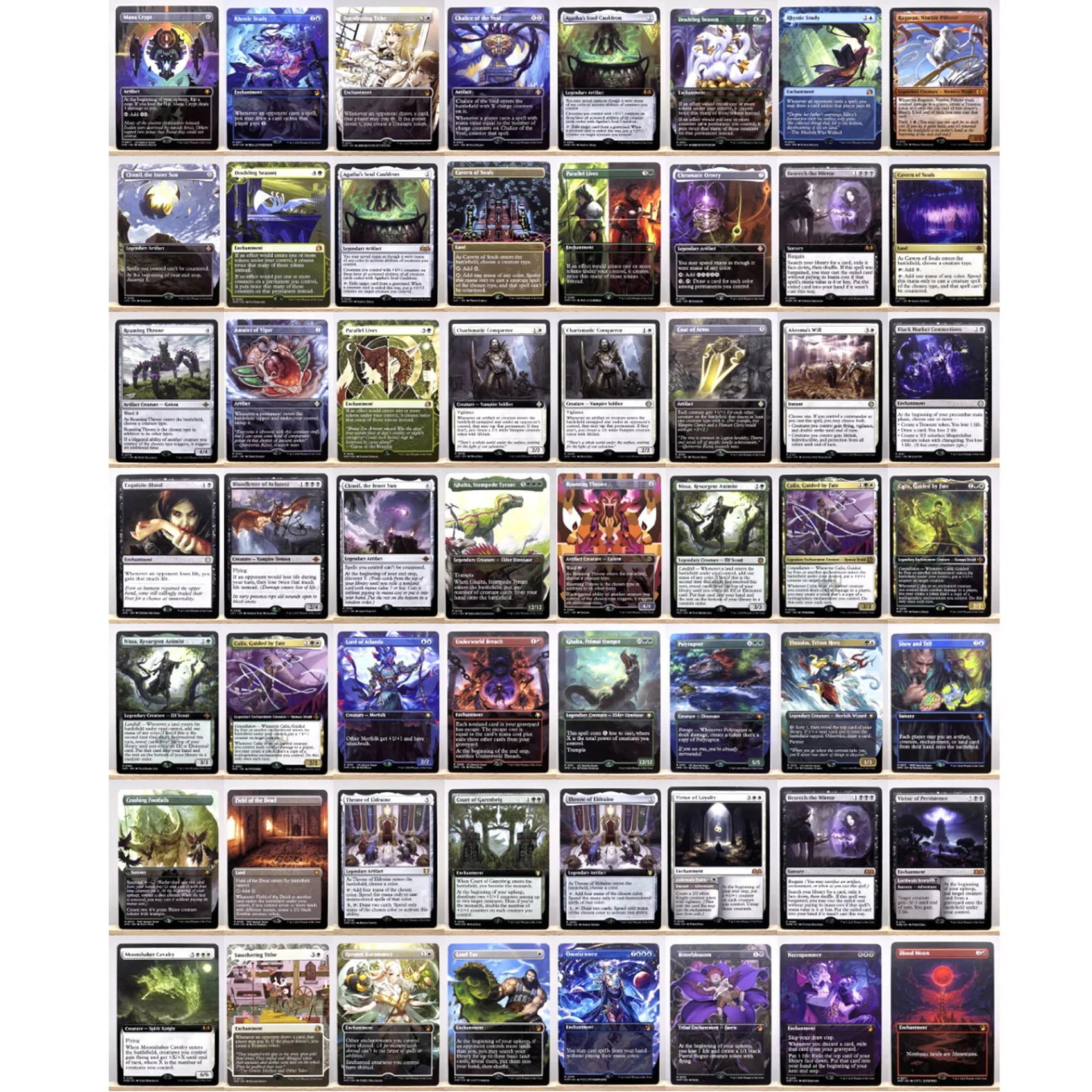 TCG Cards WOT SPG LCC WOE LCI HOLO4-01 For Home Play Proxy Mana Crypt Rhystic Study Smothering Tithe Chalice of the Void