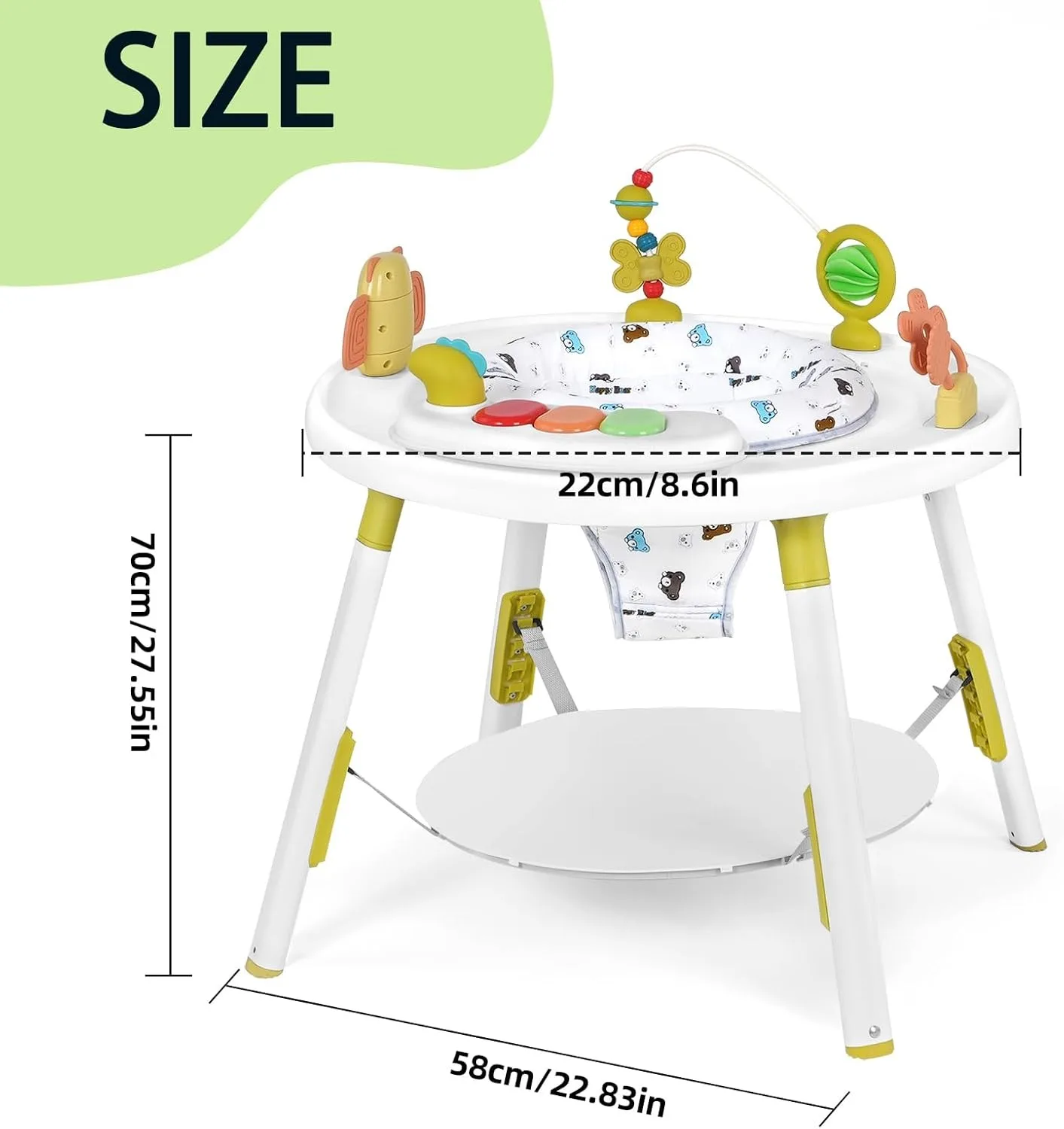 3-in-1 Baby Activity Center and Jumper Table with 360° Rotating Seat,