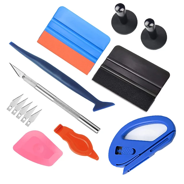 9Pcs/7Pcs Car Window Film Tinting Tools Auto Vinyl Wrap Installation Kit  Felt Squeegee Scraper Vinyl Squeegee Utility Knife - AliExpress