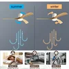 46/56Inch Low Floor Ceiling Fan Light Modern Black ABS Blade DC Remote Control Led Fan Lights Restaurant The bedroom 110V 220V 4
