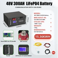 Batterie LiFePO4 48V 300Ah 15KW 51.2V 100Ah 200Ah 5KW Bluetooth 16S 200A BMS CAN RS485 > 6000 Cycles pour l'énergie solaire, de l'ue, sans taxe 2