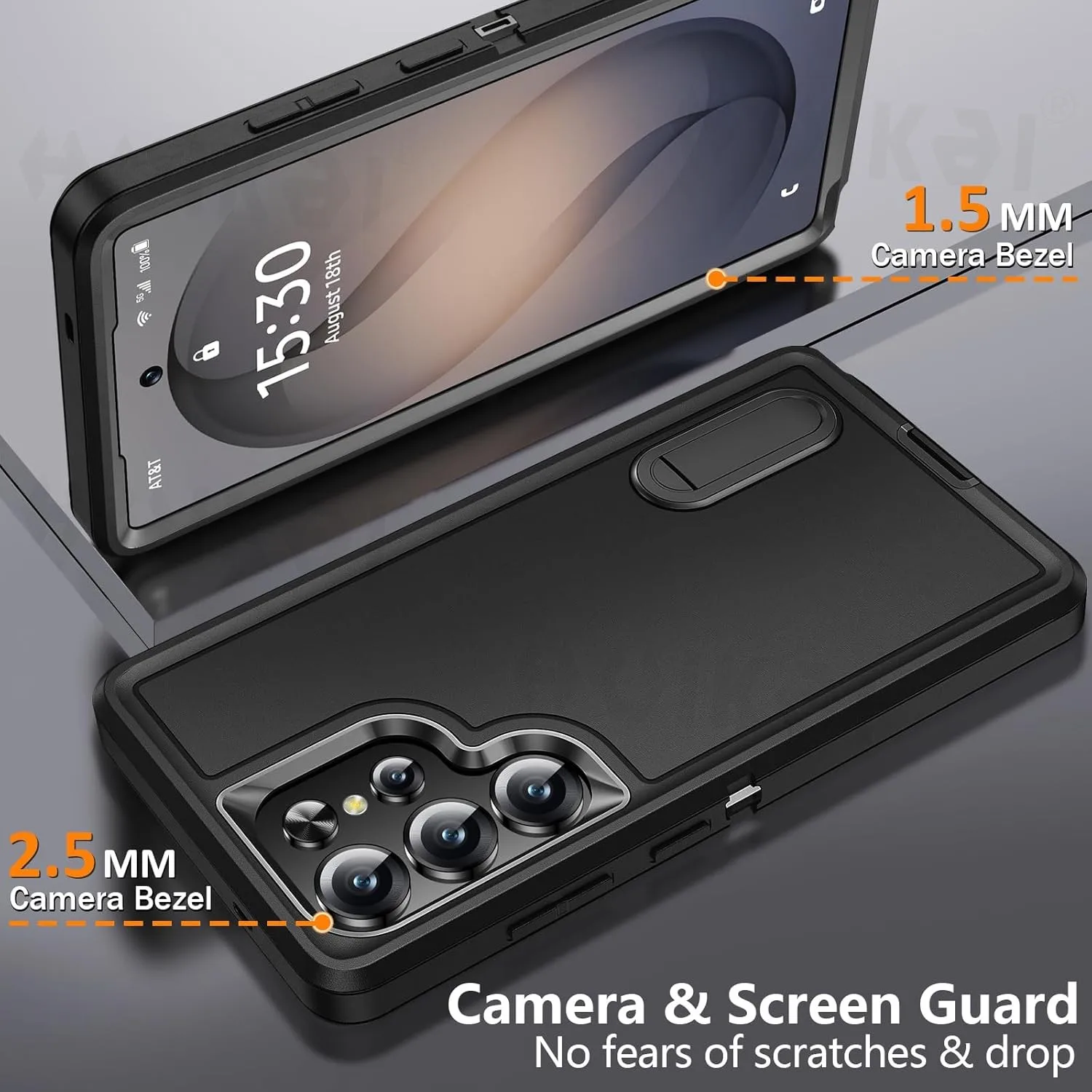 Heavy Duty Shockproof Rugged Phone Case with Kickstand and Anti-Scratch Protection