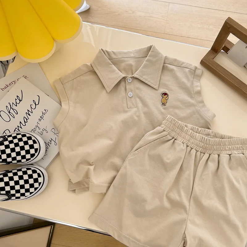 newborn baby clothing set Children's polo shirt boys baby clothes summer lapel short-sleeved T-shirt girls clothes shorts solid color cotton two-piece set baby shirt clothing set