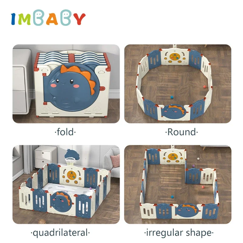 Children's Play Fence Folding Baby Indoor Home Crawling Pad Anti Guardrail Learning Walking Safety Fence Toy Retractable Ate
