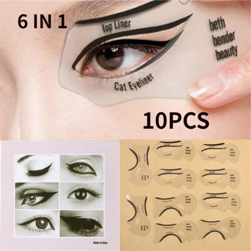 eyeliner stencil tool makeup tools eyebrow stencil tool eye makeup tools 2/10PCS Eyeliner Stencils Winged Eyeliner Stencil Models Template Shaping Tools Eyebrows Template Card Eye Shadow Makeup Tool