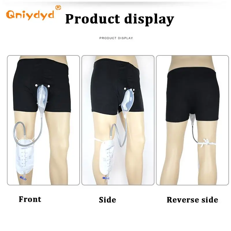 Silicone Funnel Urine Catheter Incontinence Underpants Removable Washable Reusable Leak Proof Leg Urinary Bag Stand Walking Use urine collection bag