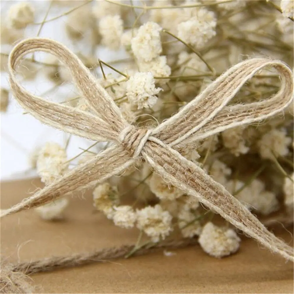 5/10M/Roll 0.5mm Wedding Decor Party  Ornament Jute Burlap Rolls Fish Silk Rope Hessian Ribbon Trims Tape