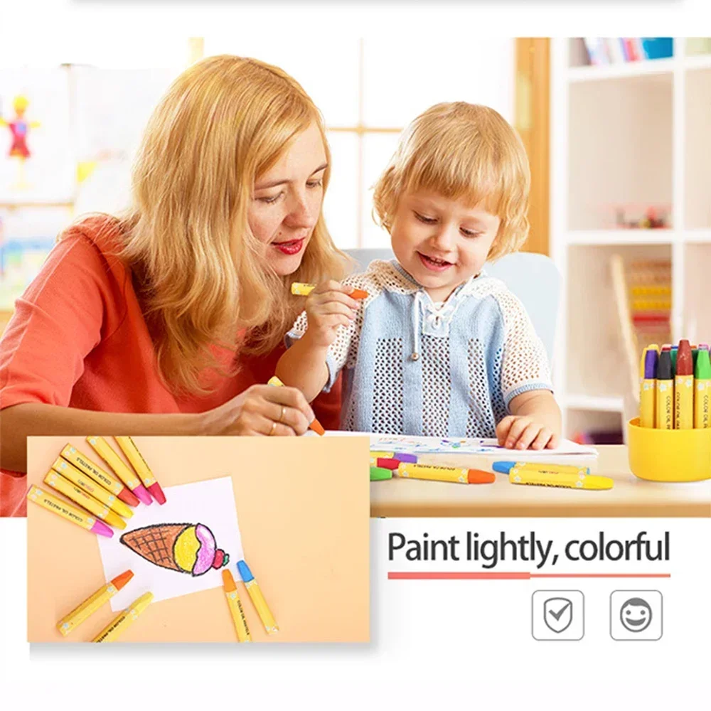 12 24 36 Colors Oil Pastels Colored Pencil Oil Pastels Color Wax Crayon Color Pen Colored Paiting Pencil Optional Kids Gift oil pastels