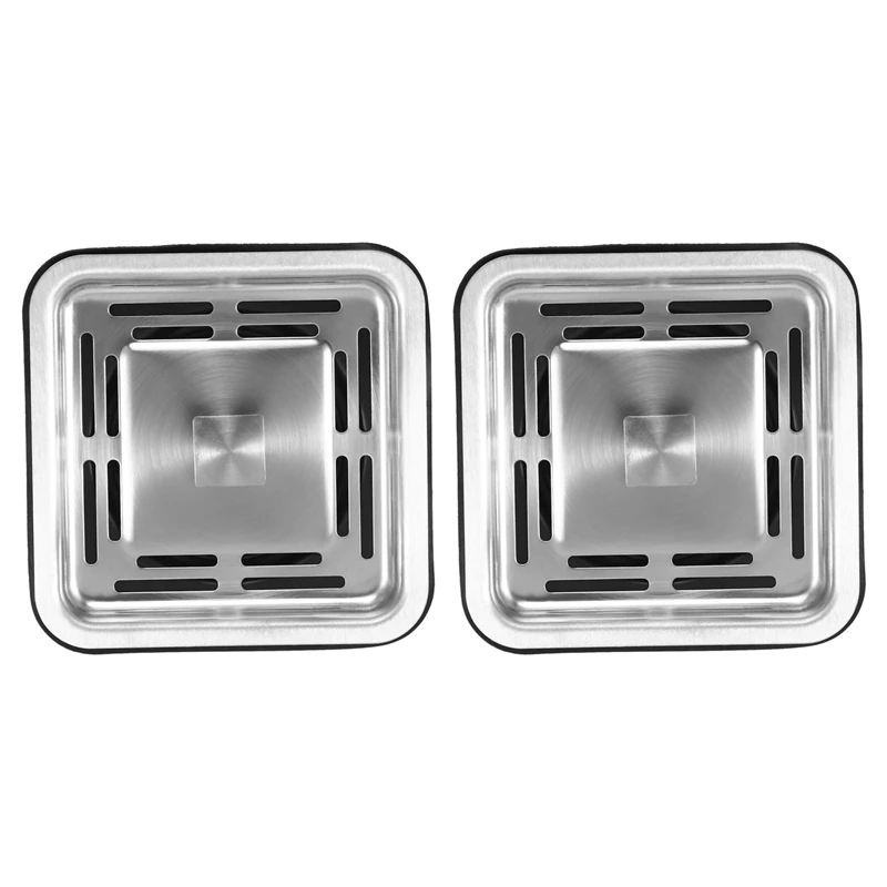 2X Square Sink Strainer Plug Kitchen Sink Drain Mesh Stopper Basket