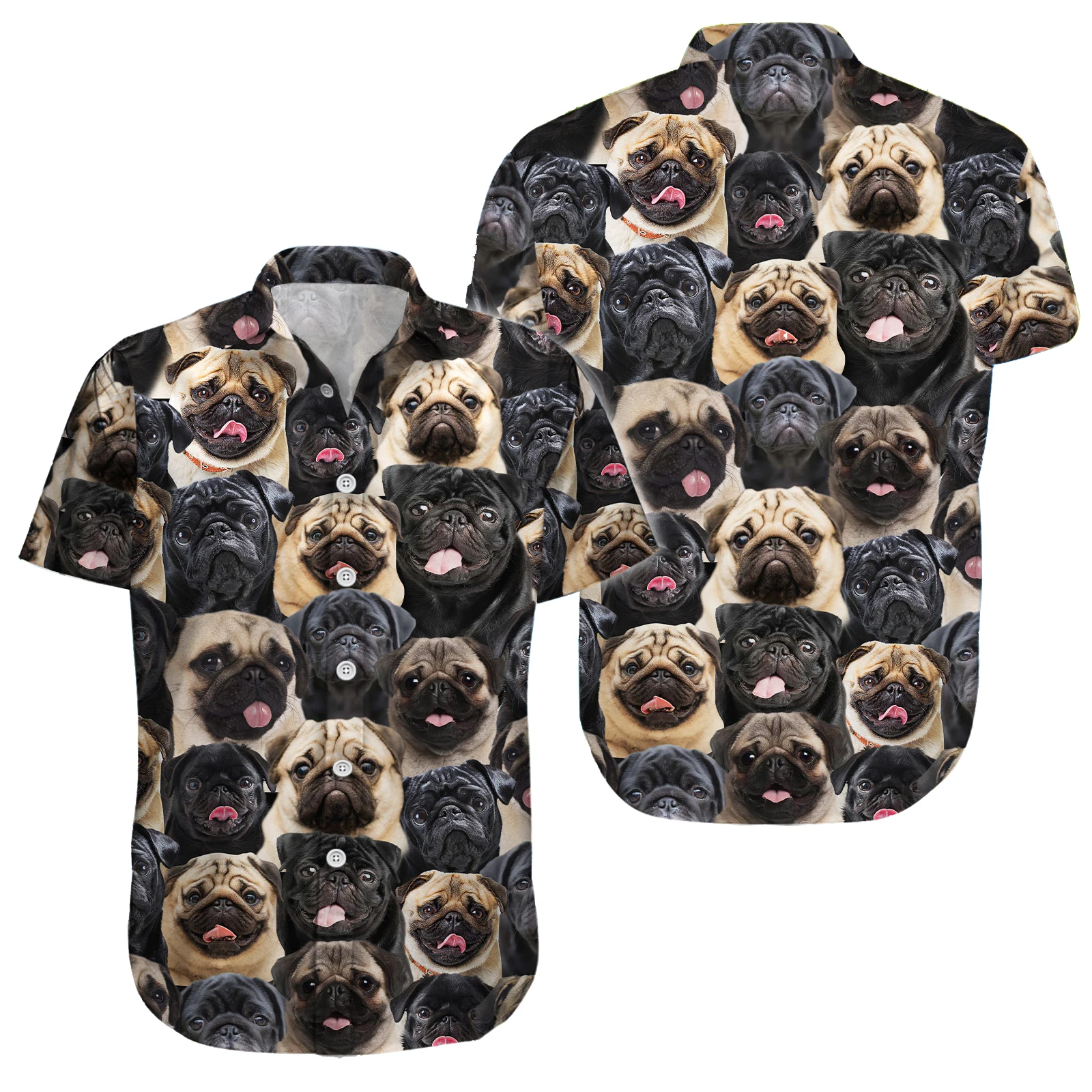 Pug Button Shirts Pug Shirt Shirts Dog Hawaiian Shirts Gift For Him Pug