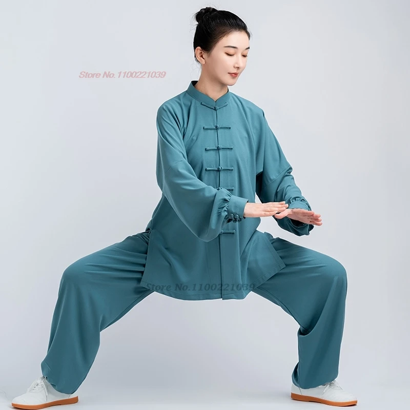 2024 Cinese Tai Chi Uniforme Tradizionale Wushu Taiji Mattina Esercizio Arti Marziali Team Stage Performance Kungfu Tai Chi Uniform