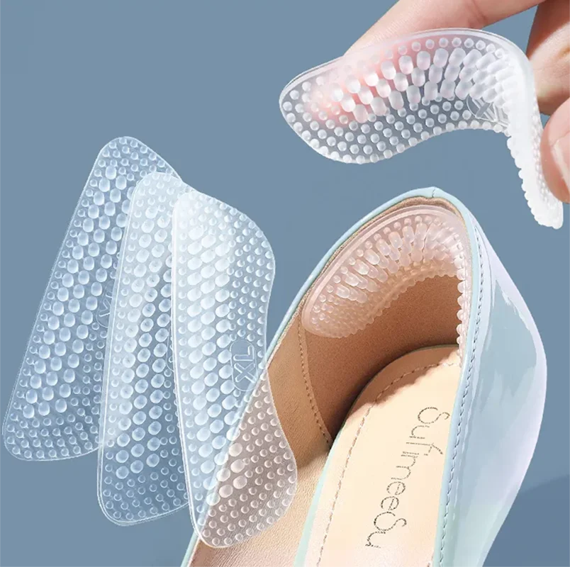 

2Pcs Upgrade Silicone Heel Stickers Heels Grips For Women Men Anti Slip Heel Cushions Non-Slip Inserts Pads Foot Heel Protector