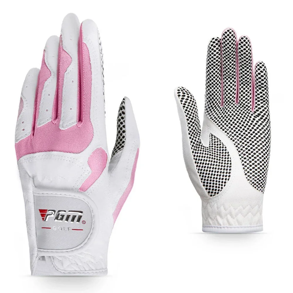 

PGM Women's Golf Gloves ST018 Left Hand & Right Hand Nanometer Cloth Golf Breathable Palm Protection High Quality Sport Gloves