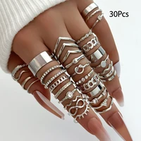30Pcs Bohemian Geometric Knuckle Rings Set For Women Gold Silver Color Finger Ring Girls Fashion Party Jewelry Accessories - Image 2
