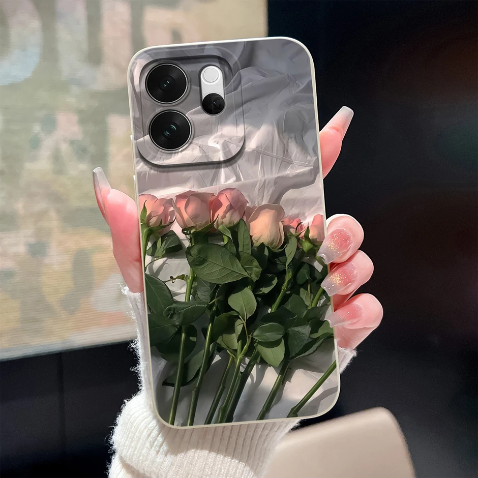 Brilliant Flower Kitten Anti-Drop Liquid Silicone Case