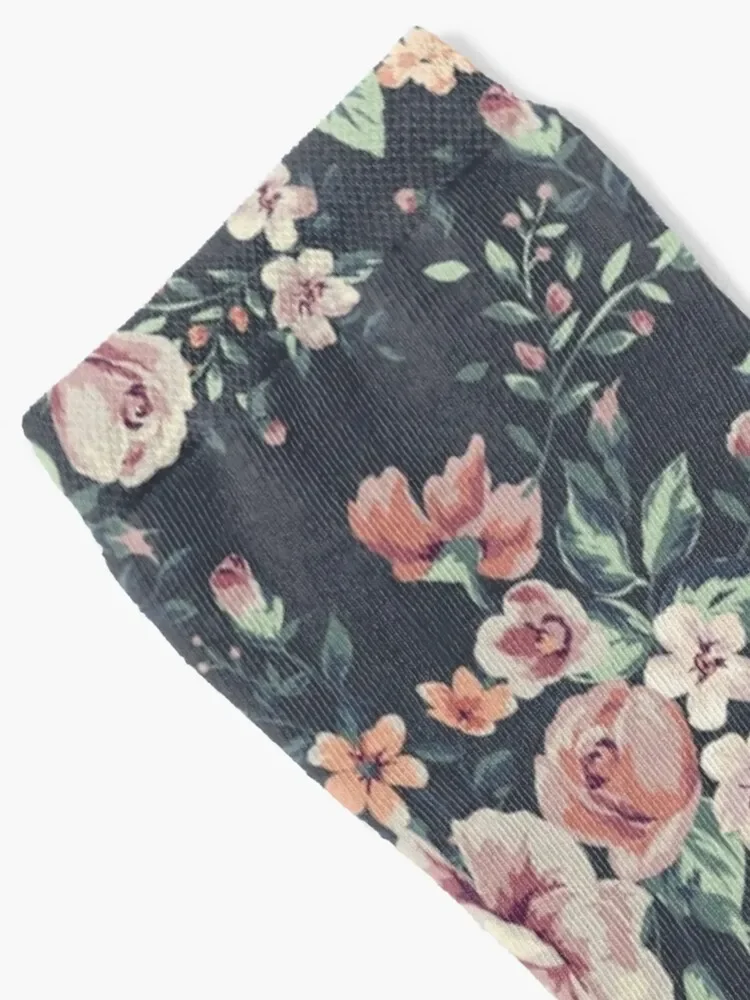 Vintage Floral Pattern Socks Soccer New year's floral Women Socks Men's